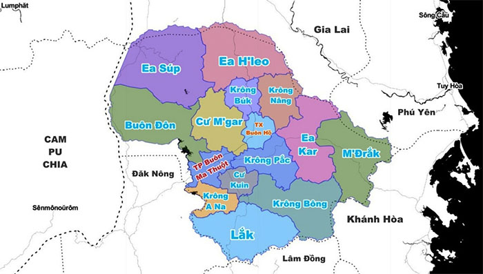 Đắk Lắk có bao nhiêu huyện