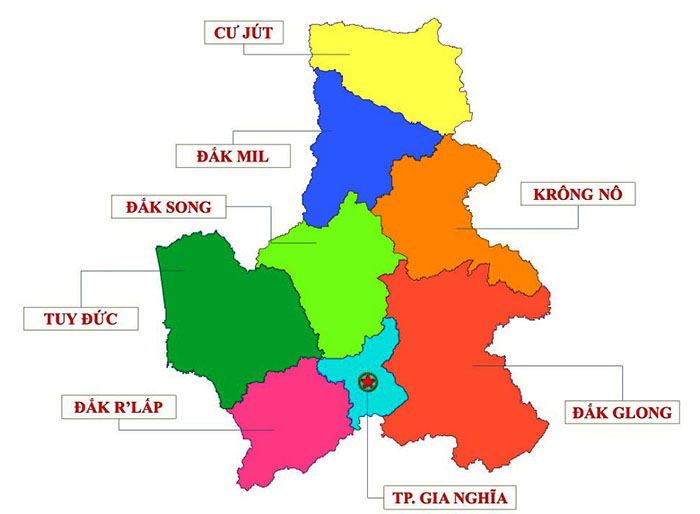 Đắk Nông có bao nhiêu huyện