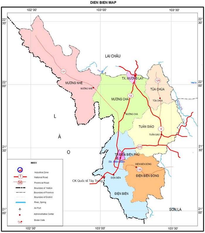 điện biên có bao nhiêu huyện