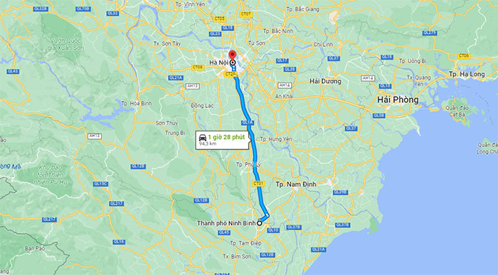 ninh bình cách hà nội bao nhiêu km