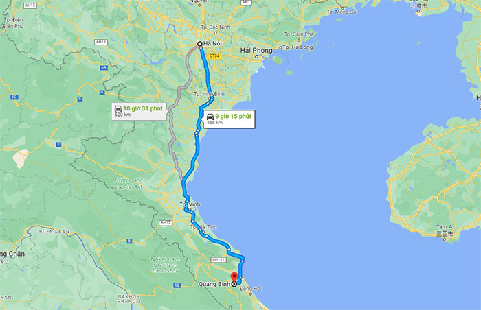 quảng bình cách hà nội bao nhiêu km