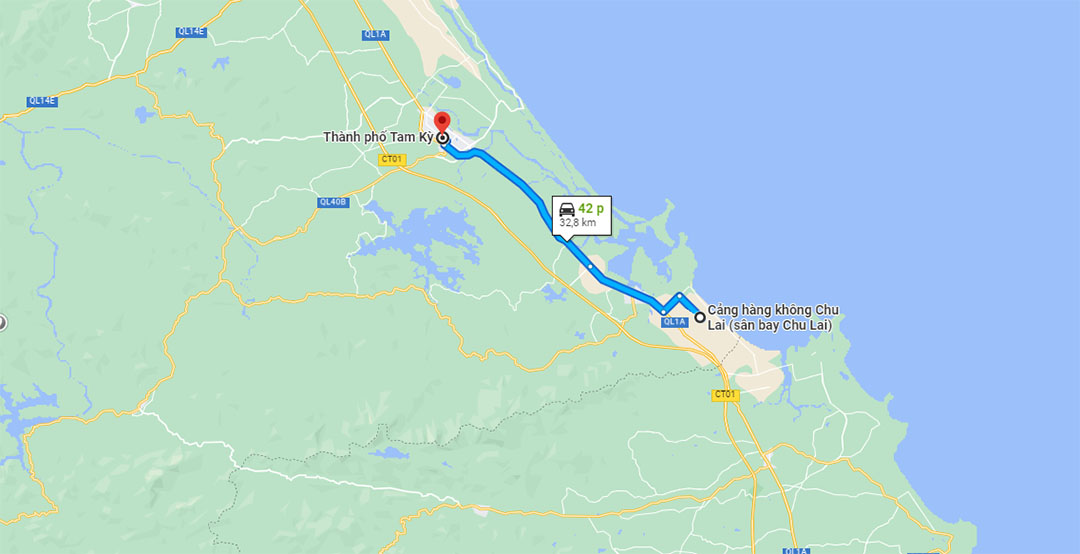 chu lai cách tam kỳ bao nhiêu km