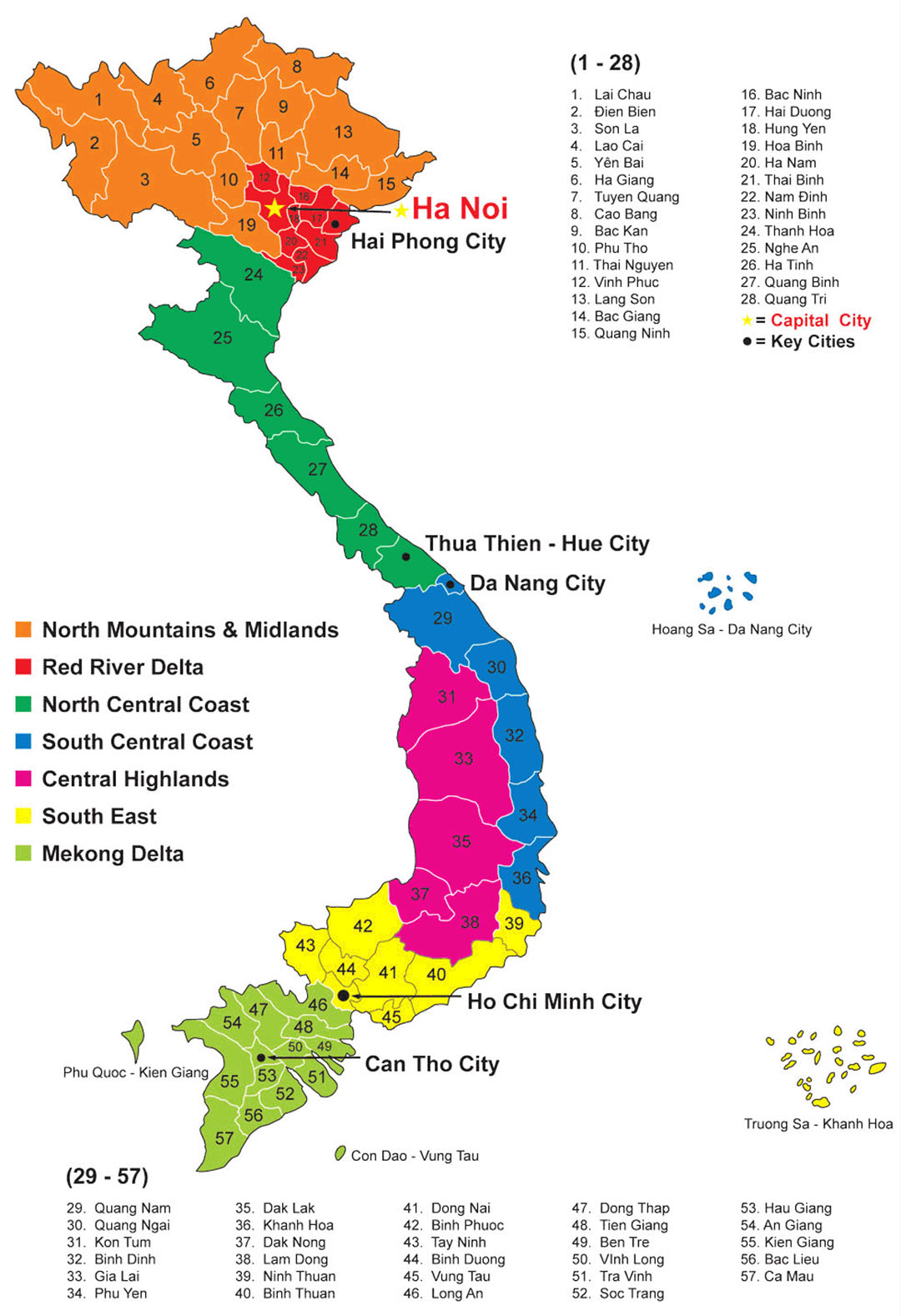 danh sách các tỉnh thành việt nam