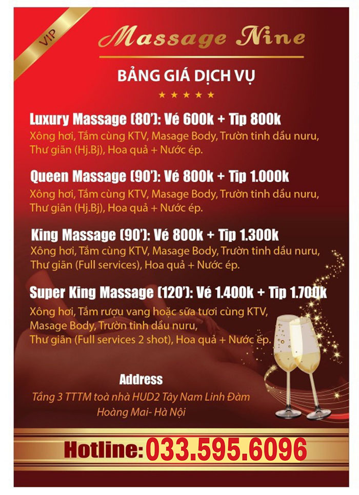 giá vé massage nine tây nam linh đàm
